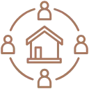 Seasonal residence coordination icon