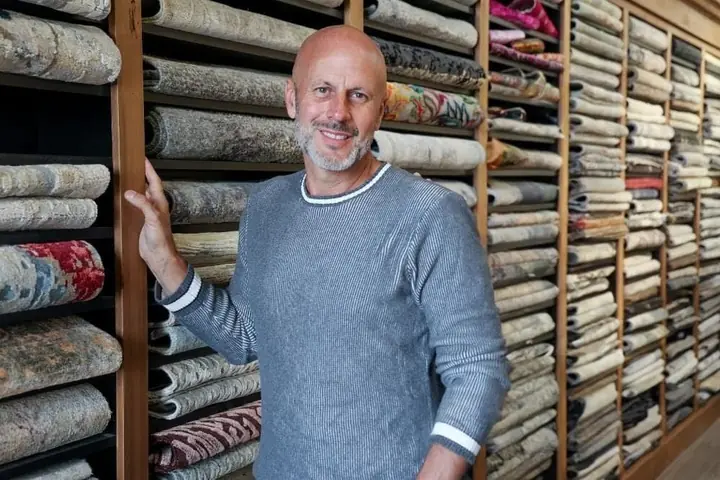 Owner Christopher Frederick in the Organic Looms showroom in Scottsdale