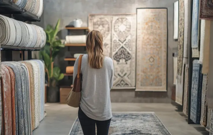 Inside Organic Looms rug showroom in Scottsdale Arizona Design District