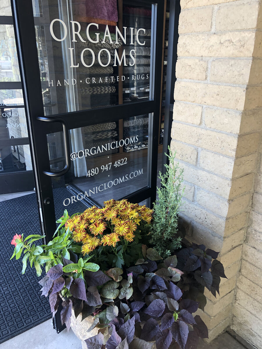 Front door of the Organic Looms showroom in the Scottsdale Design District